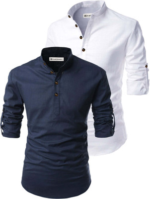 RAREMARK Men Solid Straight Kurta(Dark Blue)
