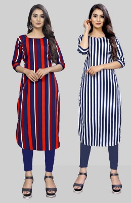 Modli 20 Fashion Women Striped Straight Kurta(Multicolor)