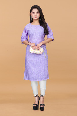 VAISALICREATION Women Printed A-line Kurta(Purple)