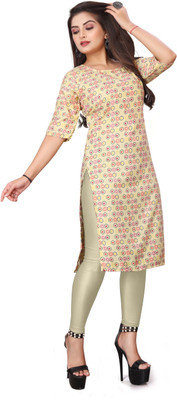 deshmi fashion Women Printed A-line Kurta(Beige)