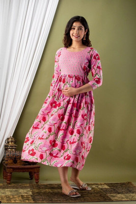 KRISHNA VASTRAM Women Printed Anarkali Kurta(Multicolor)