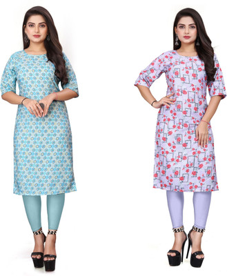 TITHIGARMENT Women Printed A-line Kurta(Multicolor)