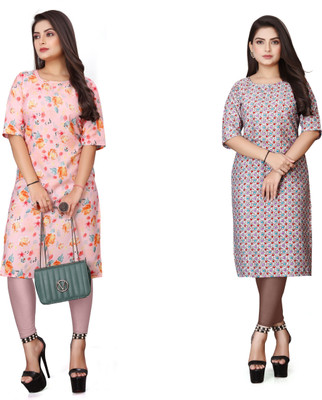 KNG TEXTILE Women Printed A-line Kurta(Multicolor)