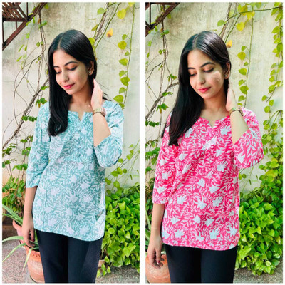 ak fashion mall Women Embroidered Ethnic Dress Kurta(Blue, Pink)