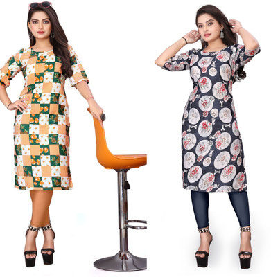 DB COLLECTION Women Printed A-line Kurta(Multicolor)