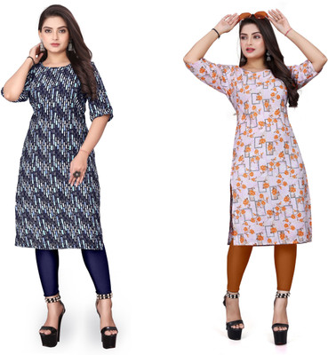 Alpha Fashion Women Printed A-line Kurta(Multicolor)