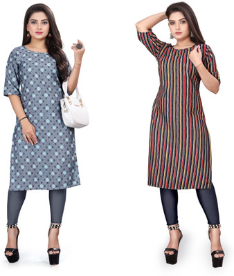 DB COLLECTION Women Printed Straight Kurta(Multicolor)