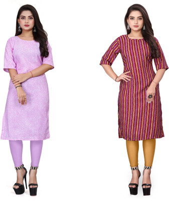 HARISH TEXTILE Women Printed Straight Kurta(Multicolor)
