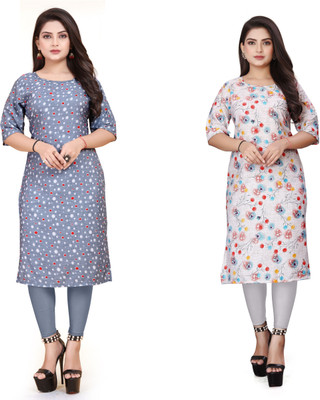 KNG TEXTILE Women Printed A-line Kurta(Multicolor)