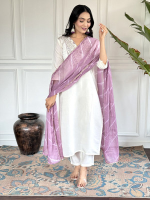 Nytra creation Embroidered Kurta, Salwar & Dupatta Set