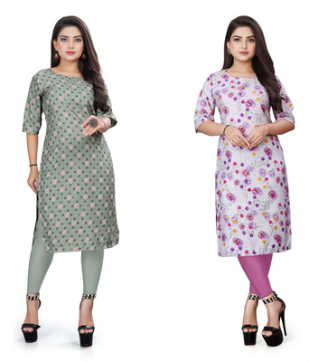 KNG TEXTILE Women Printed A-line Kurta(Multicolor)