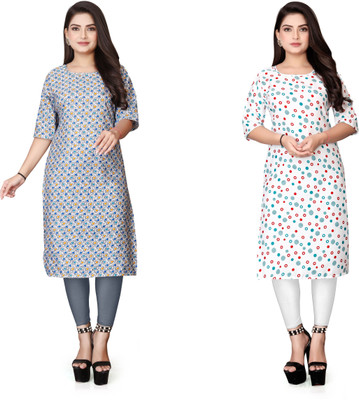 HARISH TEXTILE Women Printed Straight Kurta(Multicolor)