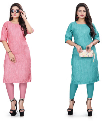 deshmi fashion Women Printed Straight Kurta(Multicolor)