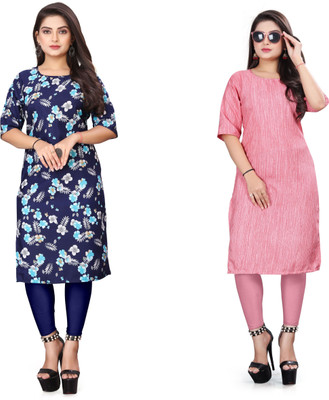 deshmi fashion Women Printed Straight Kurta(Multicolor)