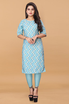 JAYA DESIGNER Women Printed A-line Kurta(Blue)