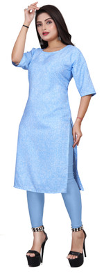 HARISH TEXTILE Women Printed A-line Kurta(Blue)