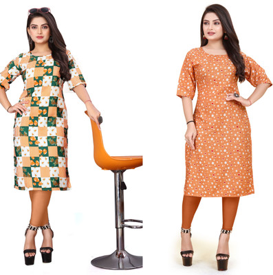Alpha Fashion Women Printed A-line Kurta(Multicolor)