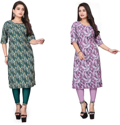 Jayshree Fab Women Printed Straight Kurta(Multicolor)