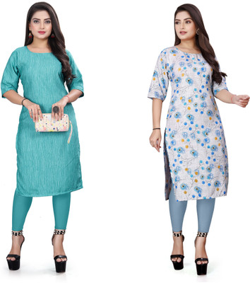 KNG TEXTILE Women Printed A-line Kurta(Multicolor)