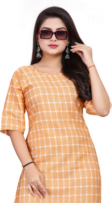 Jayshree Fab Women Checkered A-line Kurta(Multicolor)