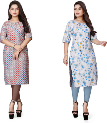 ANITA LYCRA Women Printed A-line Kurta(Multicolor)