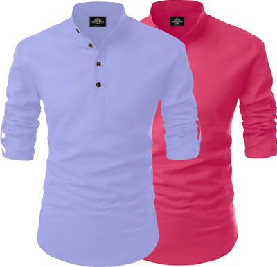 KASHIBAA Men Self Design Straight Kurta(Multicolor)