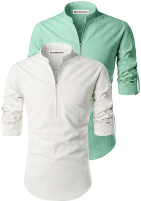 RAREMARK Men Solid Straight Kurta(Light Green)