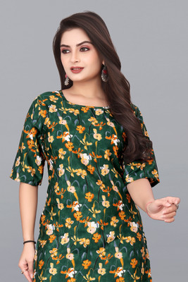 HARISH TEXTILE Women Printed Straight Kurta(Multicolor)