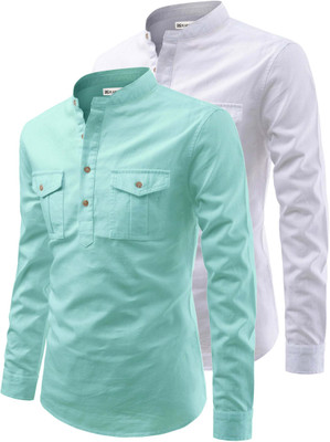 RAREMARK Men Solid Straight Kurta(Light Green)