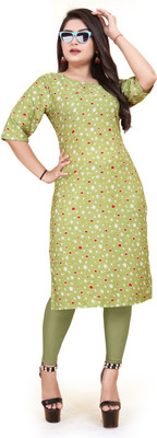 deshmi fashion Women Printed A-line Kurta(Light Green)
