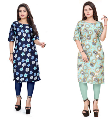 DB COLLECTION Women Printed Straight Kurta(Multicolor)