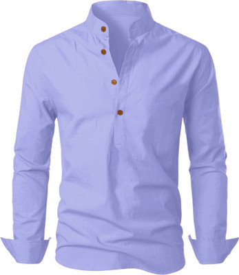 Fashion Marts Men Solid Straight Kurta(Blue)