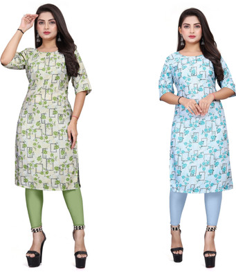 ANITA LYCRA Women Printed A-line Kurta(Multicolor)