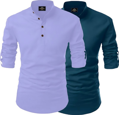 KASHIBAA Men Self Design Straight Kurta(Multicolor)