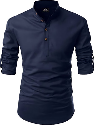 Kavyangle Creation Men Solid Straight Kurta(Light Blue)
