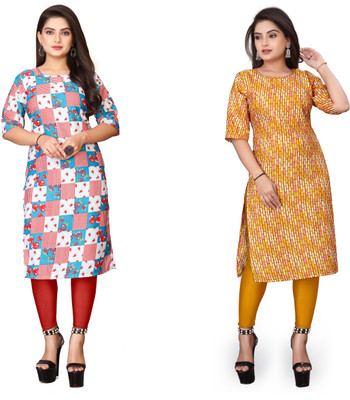 Jayshree Fab Women Printed Straight Kurta(Multicolor)