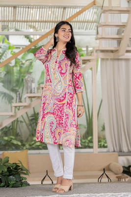 PIHUTIQUE ARTS Women Floral Print A-line Kurta(Multicolor)