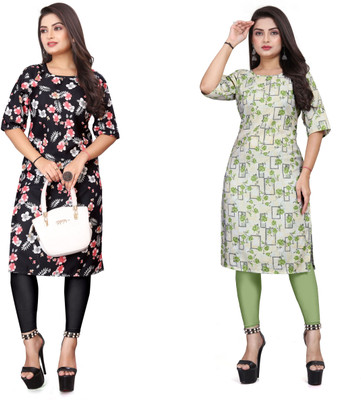 TITHIGARMENT Women Printed A-line Kurta(Multicolor)