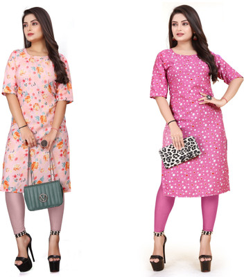 DB COLLECTION Women Printed Straight Kurta(Multicolor)