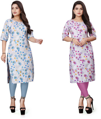TITHIGARMENT Women Printed A-line Kurta(Multicolor)