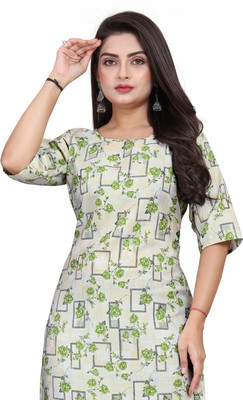 Jayshree Fab Women Printed A-line Kurta(Green)