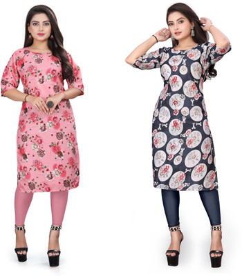 KNG TEXTILE Women Printed A-line Kurta(Multicolor)