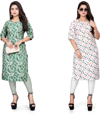 HARISH TEXTILE Women Printed Straight Kurta(Multicolor)