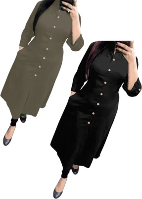 Maaa Meladi CreationS Women Solid A-line Kurta(Multicolor)