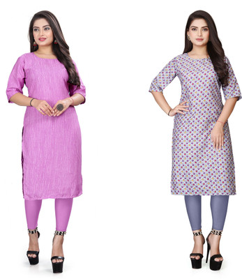 WOMENSILKFABRIC Women Printed A-line Kurta(Multicolor)