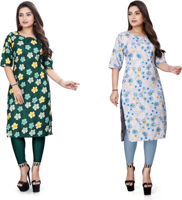 WOMENSILKFABRIC Women Printed A-line Kurta(Multicolor)