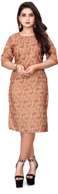 HARISH TEXTILE Women Printed A-line Kurta(Brown)