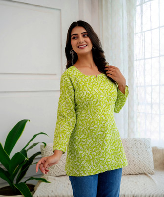 SAYYARA STORE Women Printed A-line Kurta(Green)