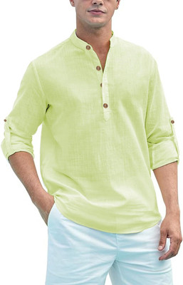 CROWNTAIL Men Solid Straight Kurta(Green)