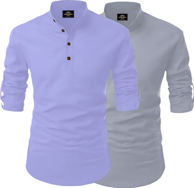 KASHIBAA Men Self Design Straight Kurta(Multicolor)